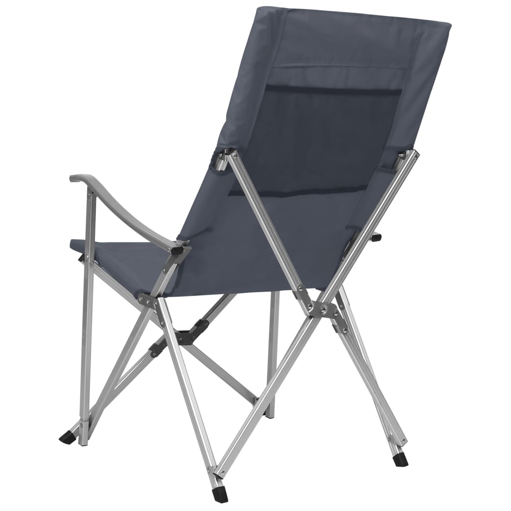 Foldable Camping Chairs 2 pcs Grey